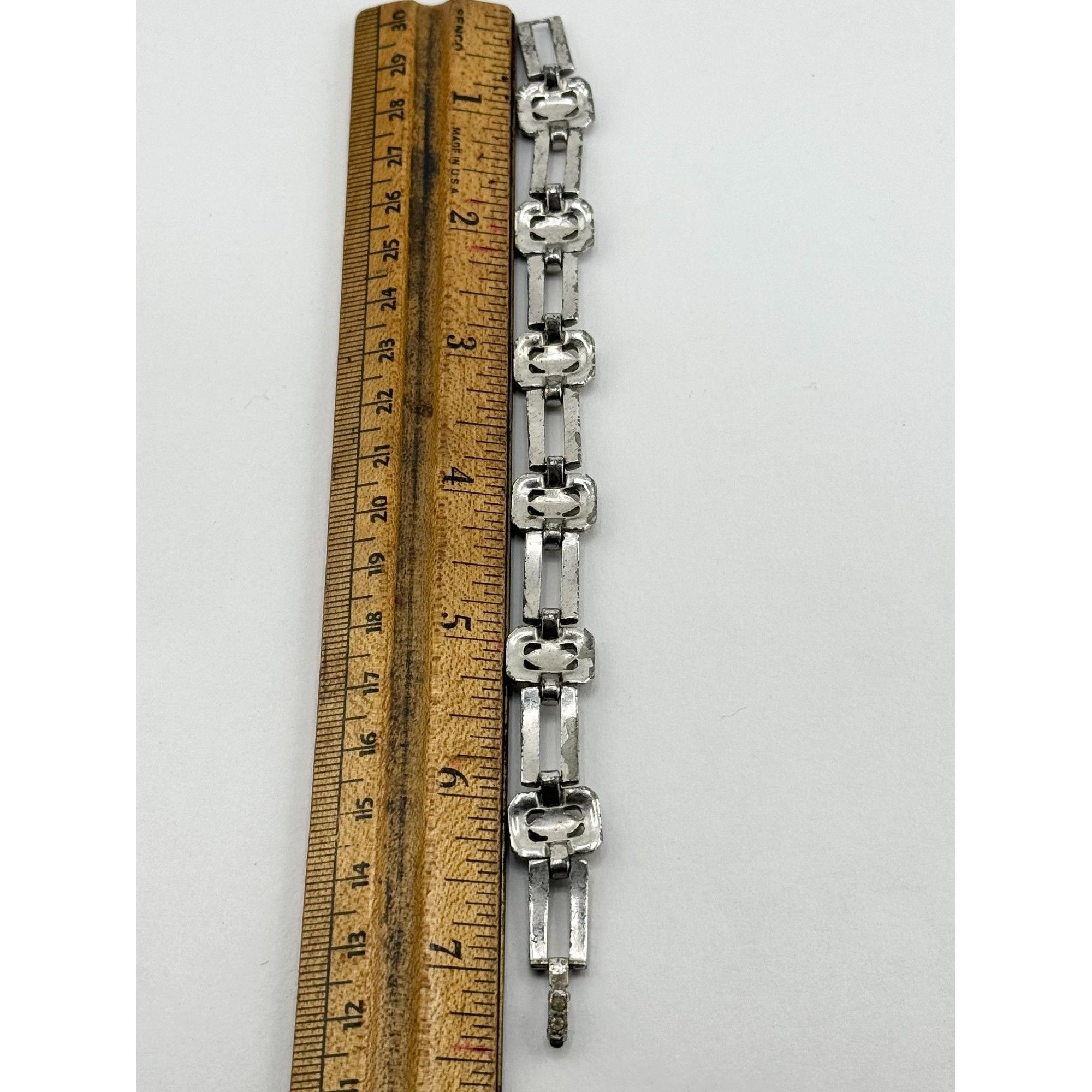 Vintage Estate art deco pave rhinestone bracelet Size ONE SIZE - 5 Thumbnail