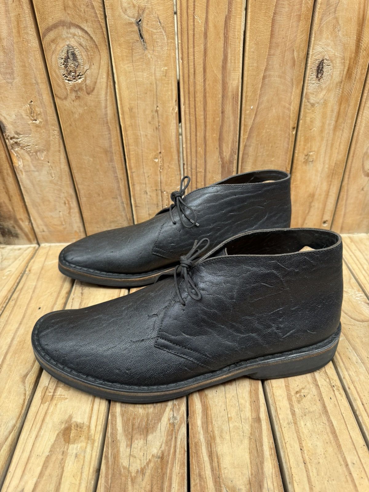 Prada Prada exotic skin Chukka black leather boots Sz USA 9.5 Size US 9.5 / EU 42-43 - 4 Thumbnail