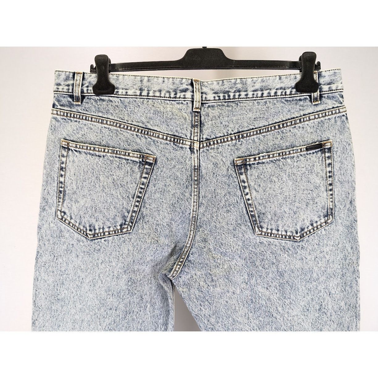 Saint Laurent Paris o1rshd1 Baggy Cropped Organic Jeans in Heavy Marble Blue Size US 36 / EU 52 - 16 Thumbnail
