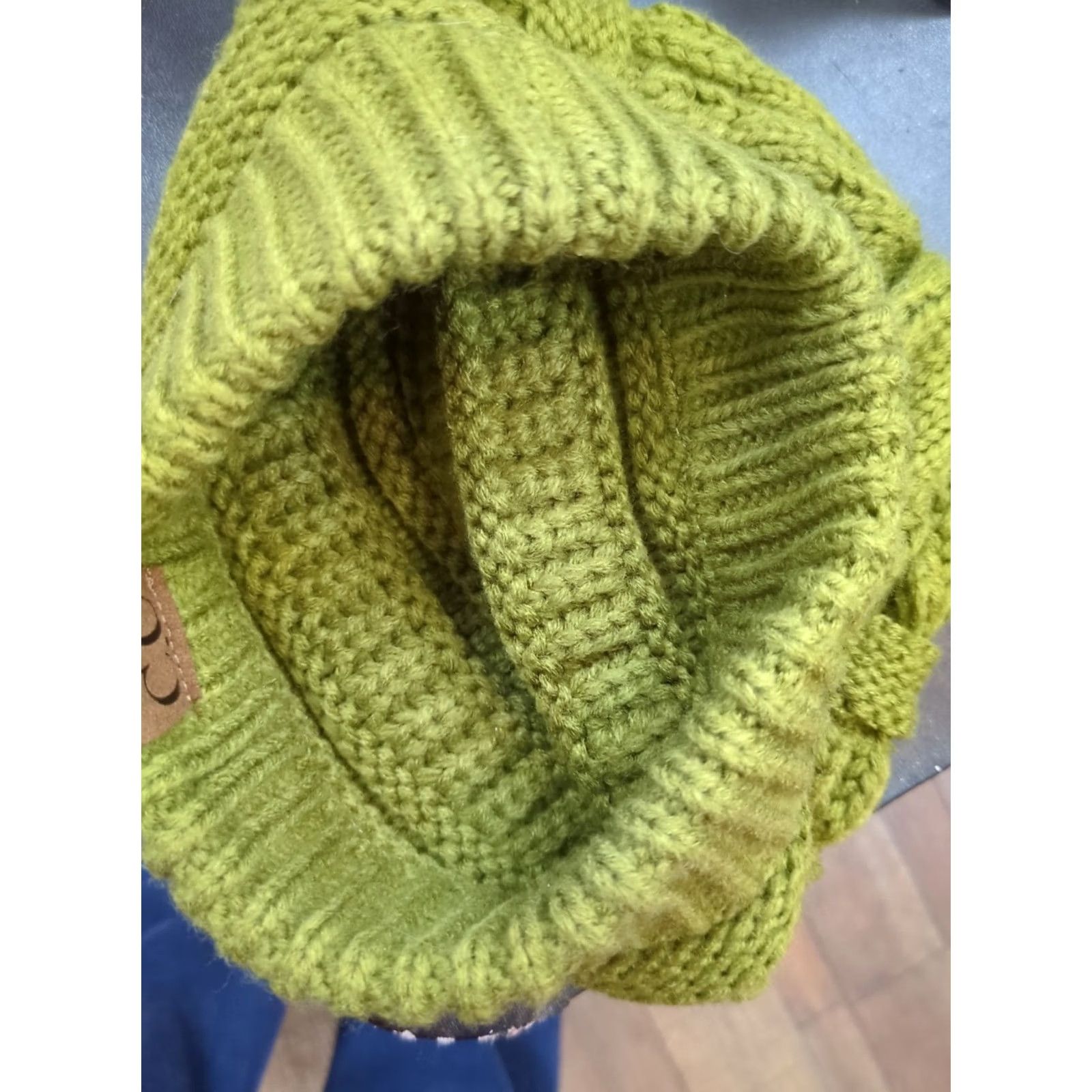 Vintage C.C Exclusives Beanie Hat One Size Green Acrylic Knit Logo Women Winter Size ONE SIZE - 3 Thumbnail