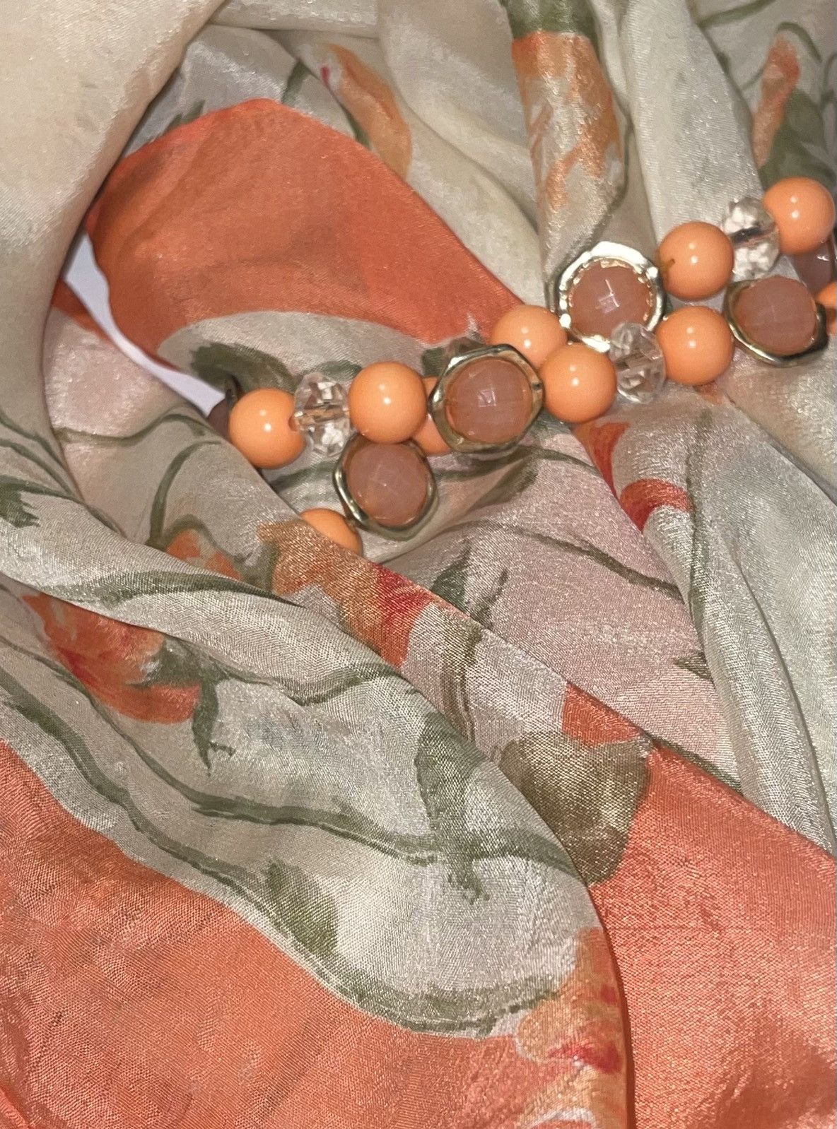 Vintage Vintage 1970 Peach Bellini Coral Bracelet Set Size ONE SIZE - 1 Thumbnail