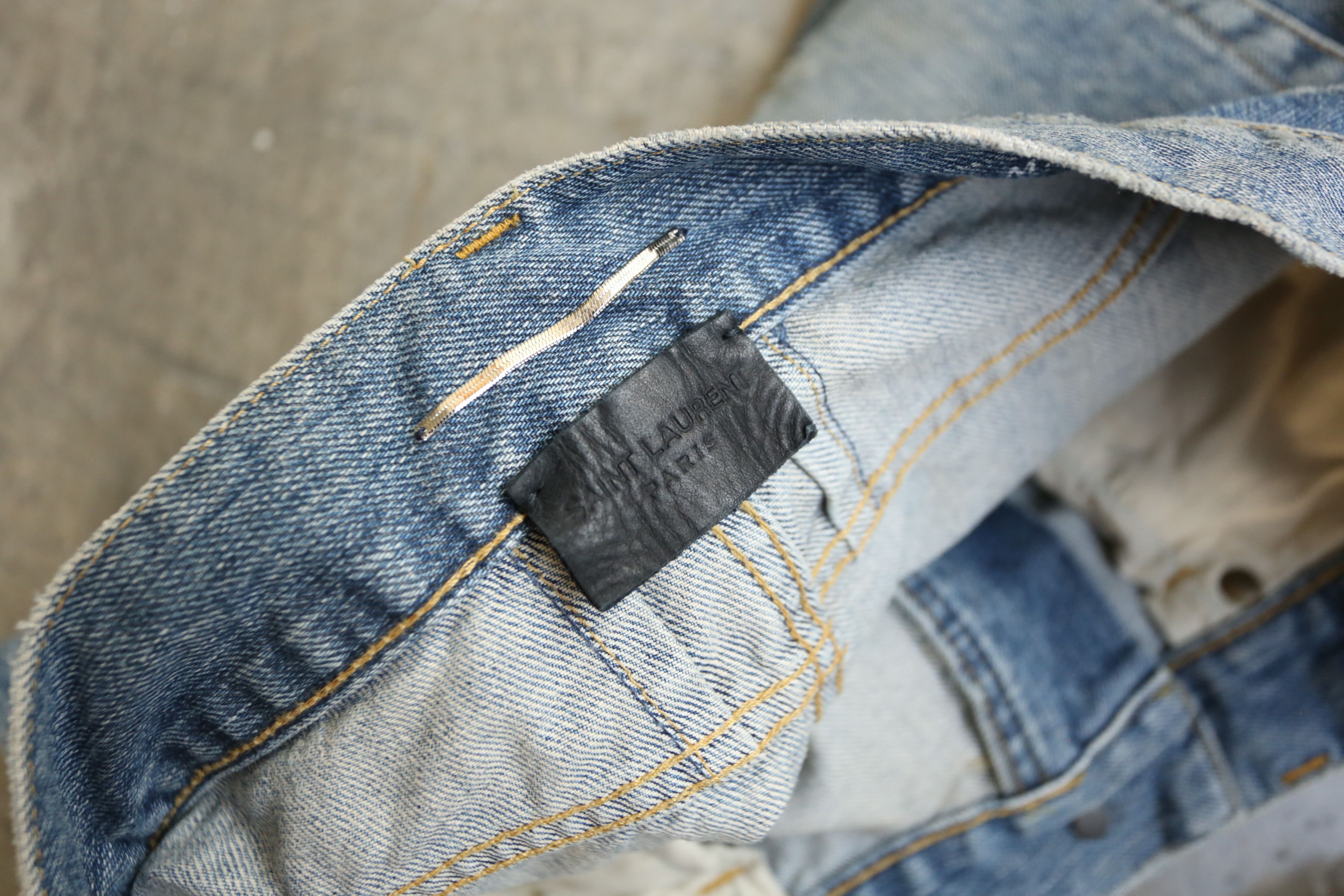 Saint Laurent Paris SLP - Hedi Slimane - F/W 13 - D02 Crash Denim Jean Size US 30 / EU 46 - 4 Thumbnail