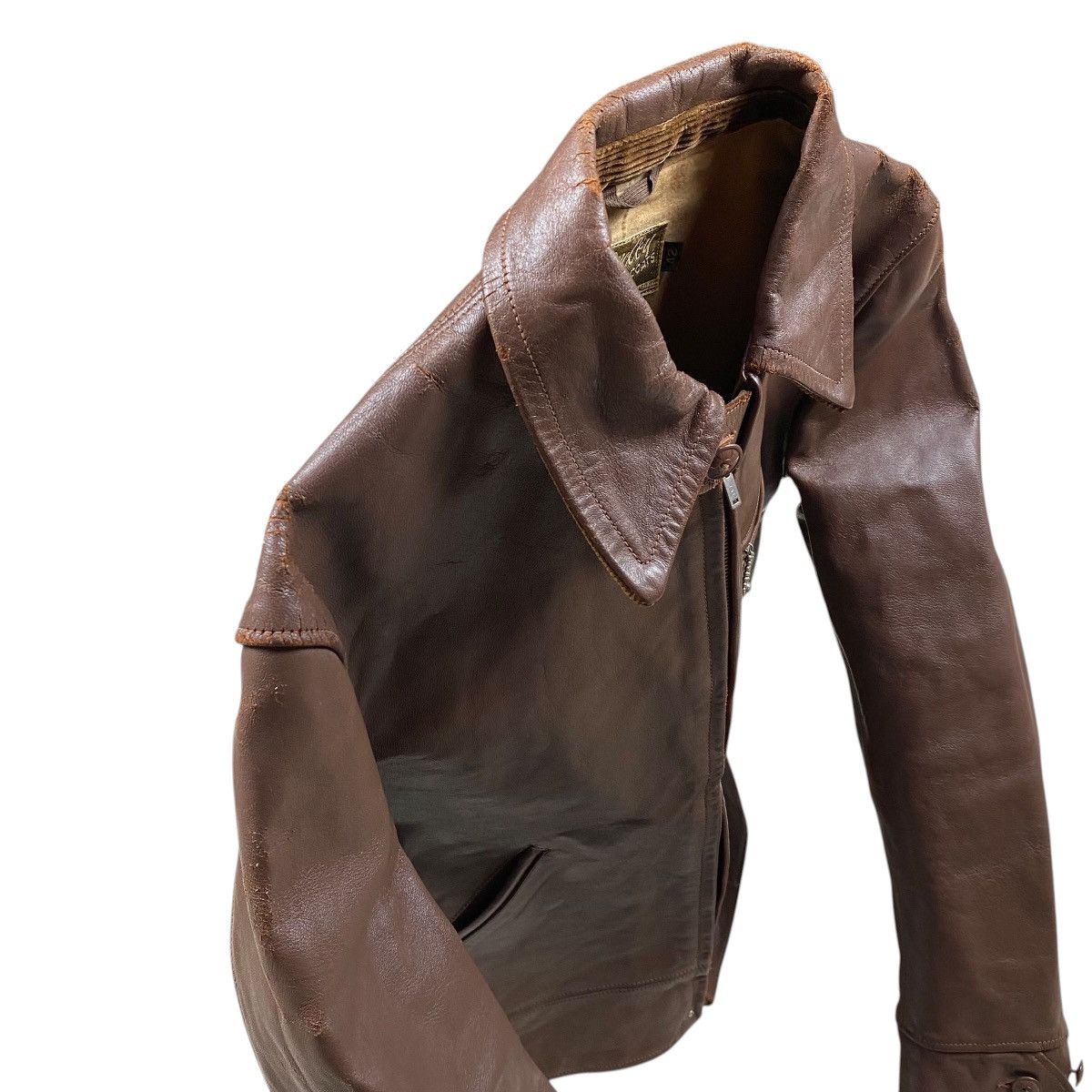 The Real McCoy's Rare Vintage 30s Joe McCoy Horeside Leather Sports Jacket Size US L / EU 52-54 / 3 - 11 Thumbnail