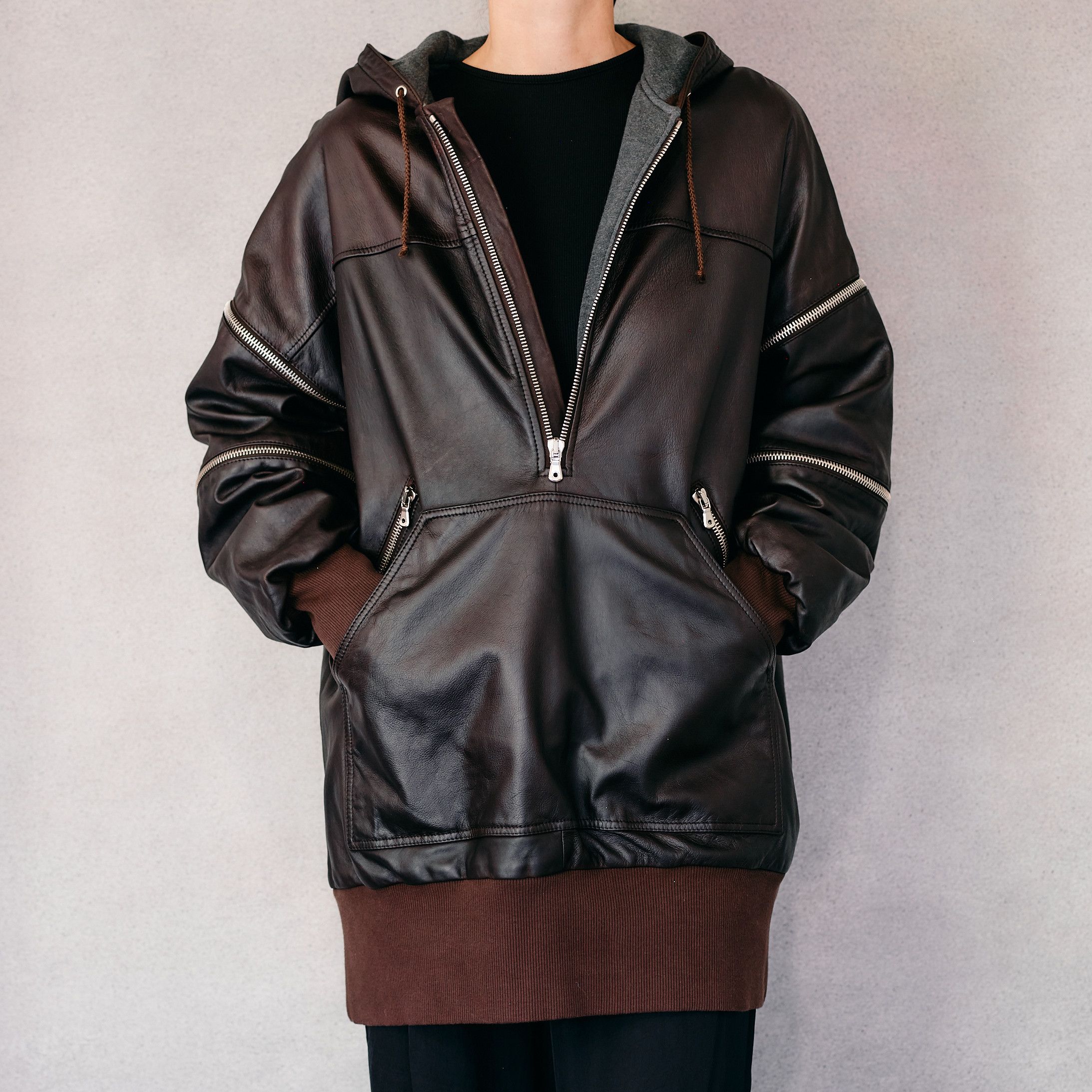 Dolce & Gabbana Dolce & Gabbana AW 2003 Goat Leather Hoodie Size US L / EU 52-54 / 3 - 13 Thumbnail