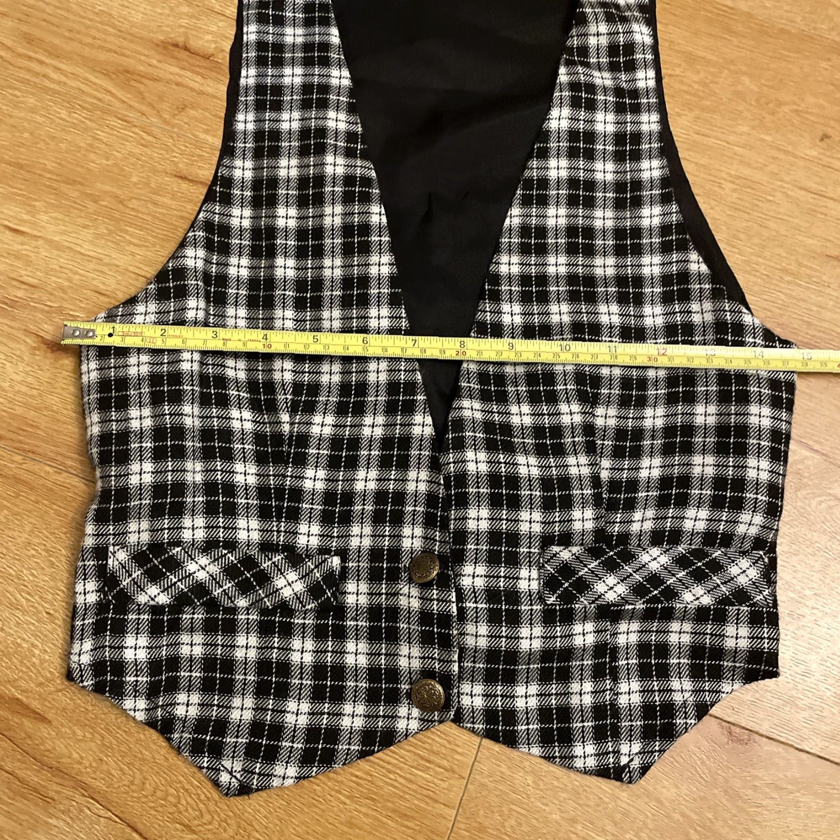 Vintage VINTAGE Mirrors Vest Plaid Black White Tartan USA Small Button Front Womens S Vest Size S / US 4 / IT 40 - 6 Thumbnail