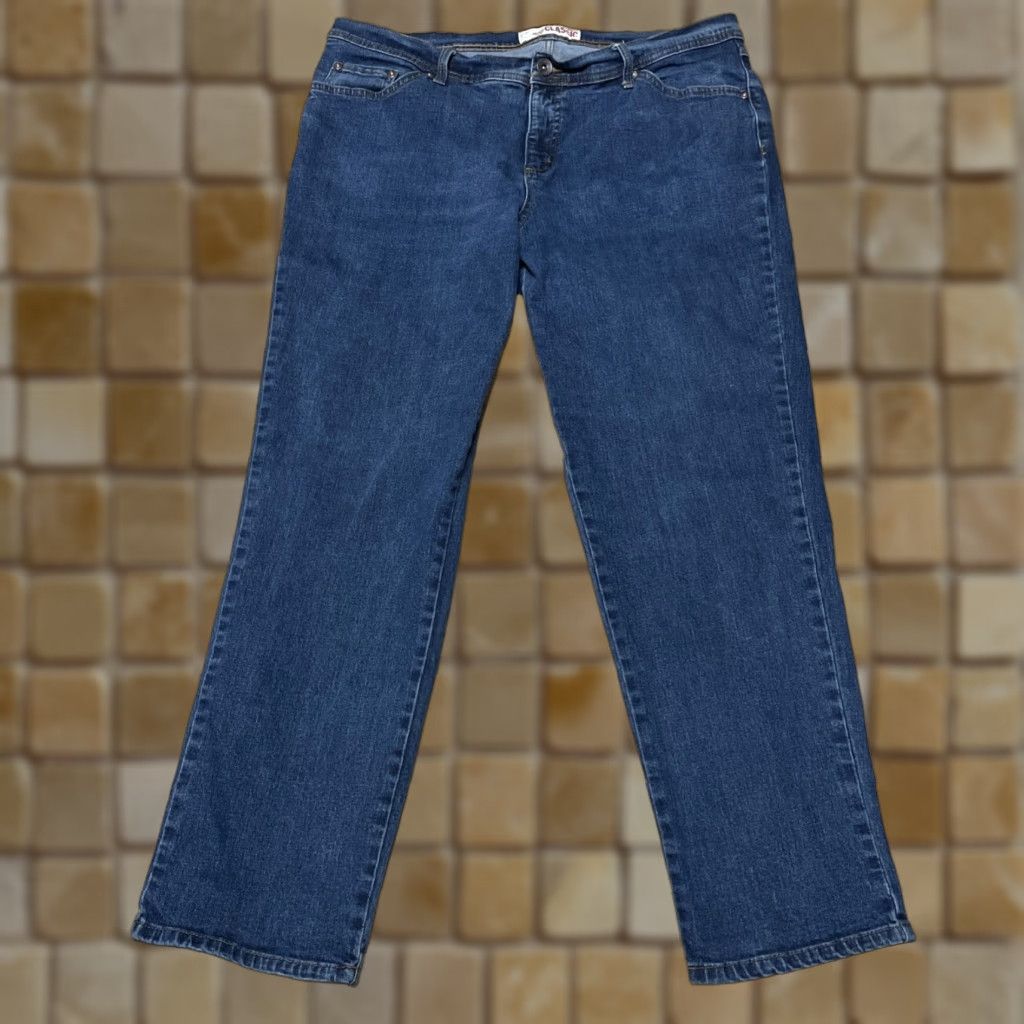 Faded Glory VINTAGE Faded Glory Women's Jeans 18W Blue Straight Stretch Classic Regular Size Size 40" / US 18 - 1 Thumbnail