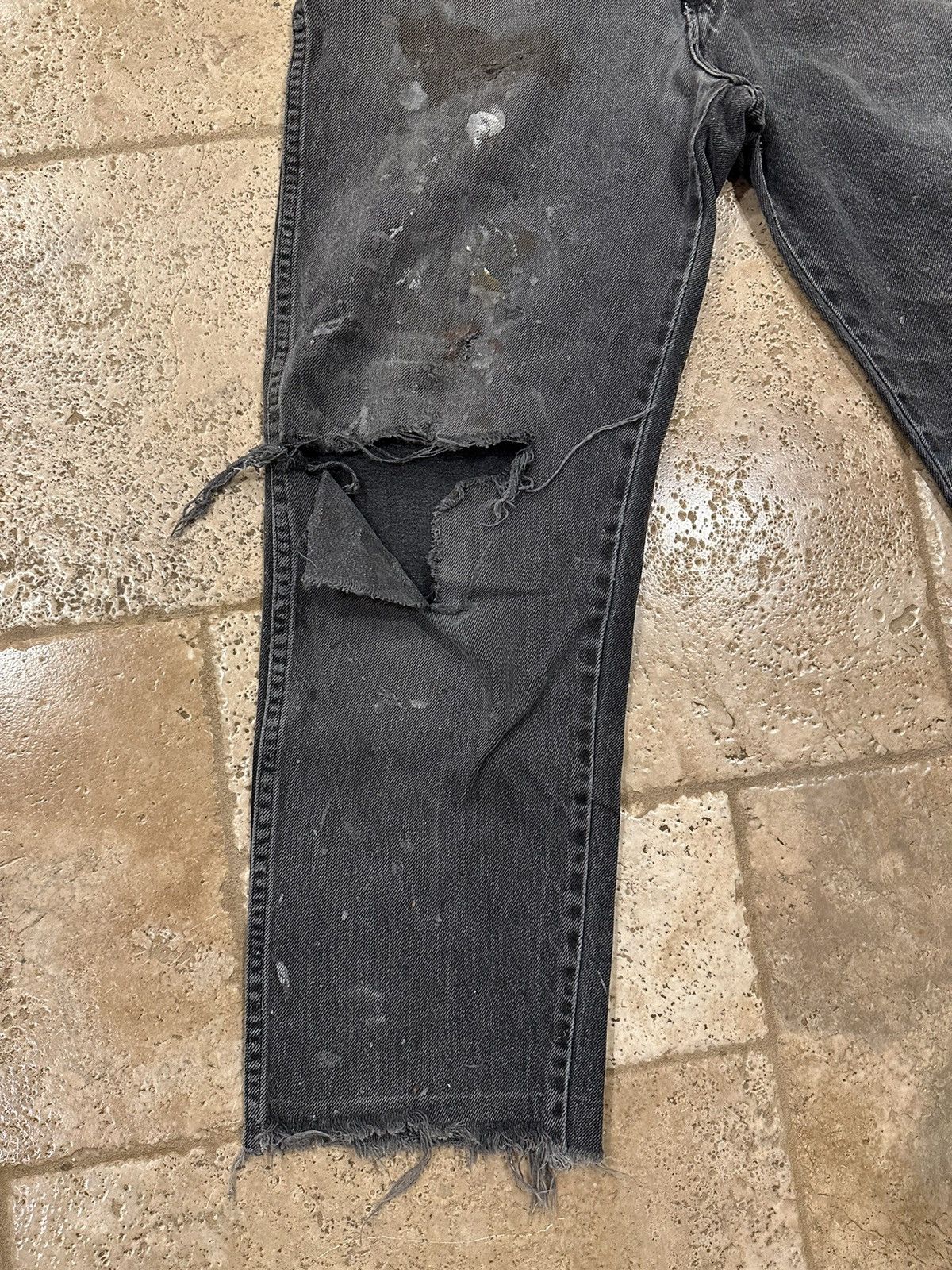 Vintage × Wrangler Vintage Wrangler Thrashed Painter’s Distressed Black Denim Size US 32 / EU 48 - 6 Thumbnail