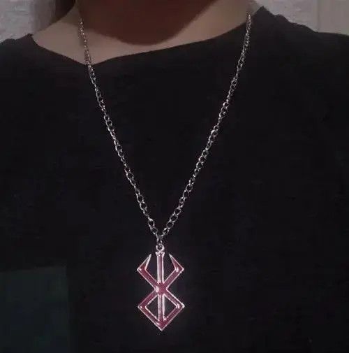 Vintage Berserk Guts Sword Logo Norse Viking Chain Necklace Size ONE SIZE - 3 Thumbnail