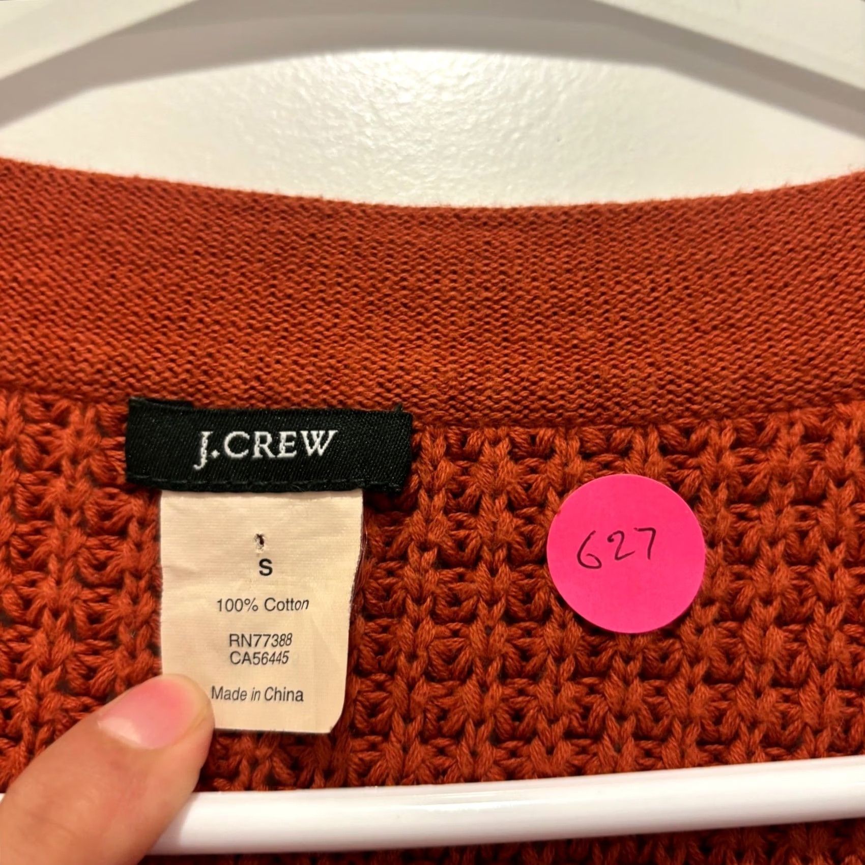 J.Crew J.Crew Womens Orange Cotton Textured Knit Raglan Sweater Small Size S / US 4 / IT 40 - 2 Thumbnail