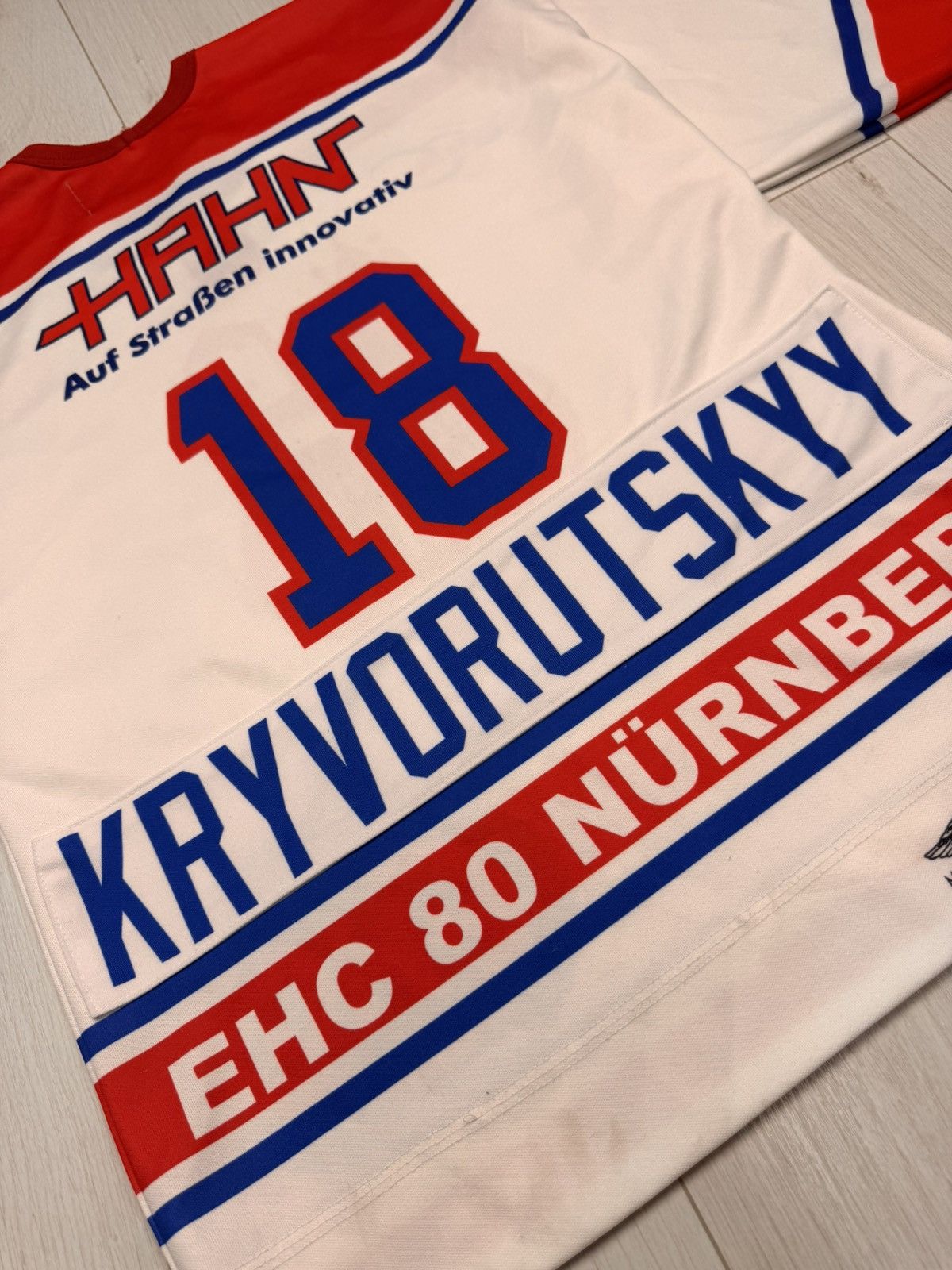 NHL MATCHWORN 2000s Nurnberg Ice Tigers KRYVORUTSKYY #18 Jersey Size US M / EU 48-50 / 2 - 12 Thumbnail