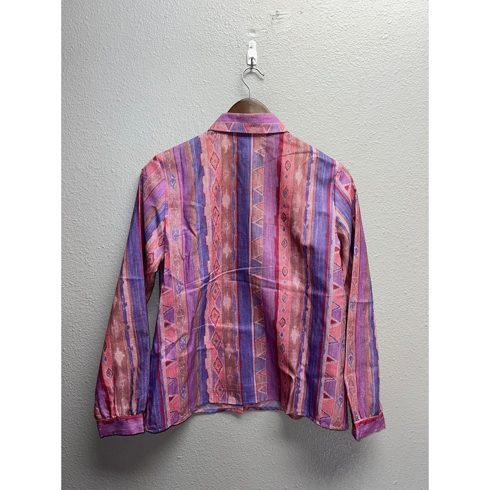Vintage Womens Button Up Shirt RLM Petite Long Sleeve Purple Pink 10 Size L / US 10 / IT 46 - 8 Thumbnail