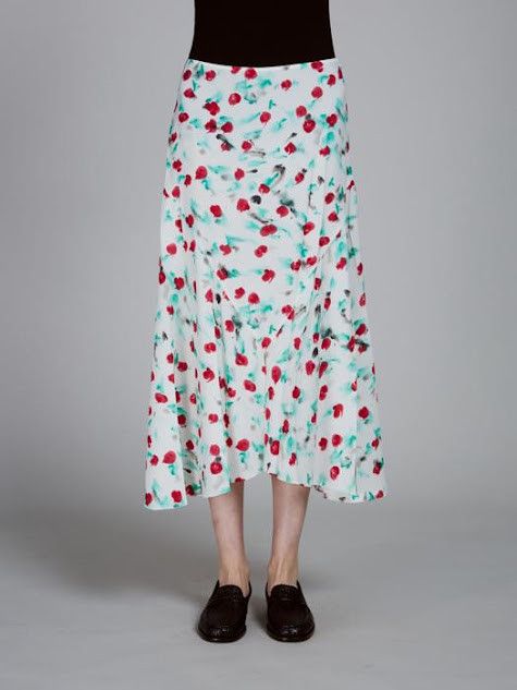Marni oc11z0525 Envers Satin Midi Skirt in White Size 28" / US 6 / IT 42 - 2 Thumbnail