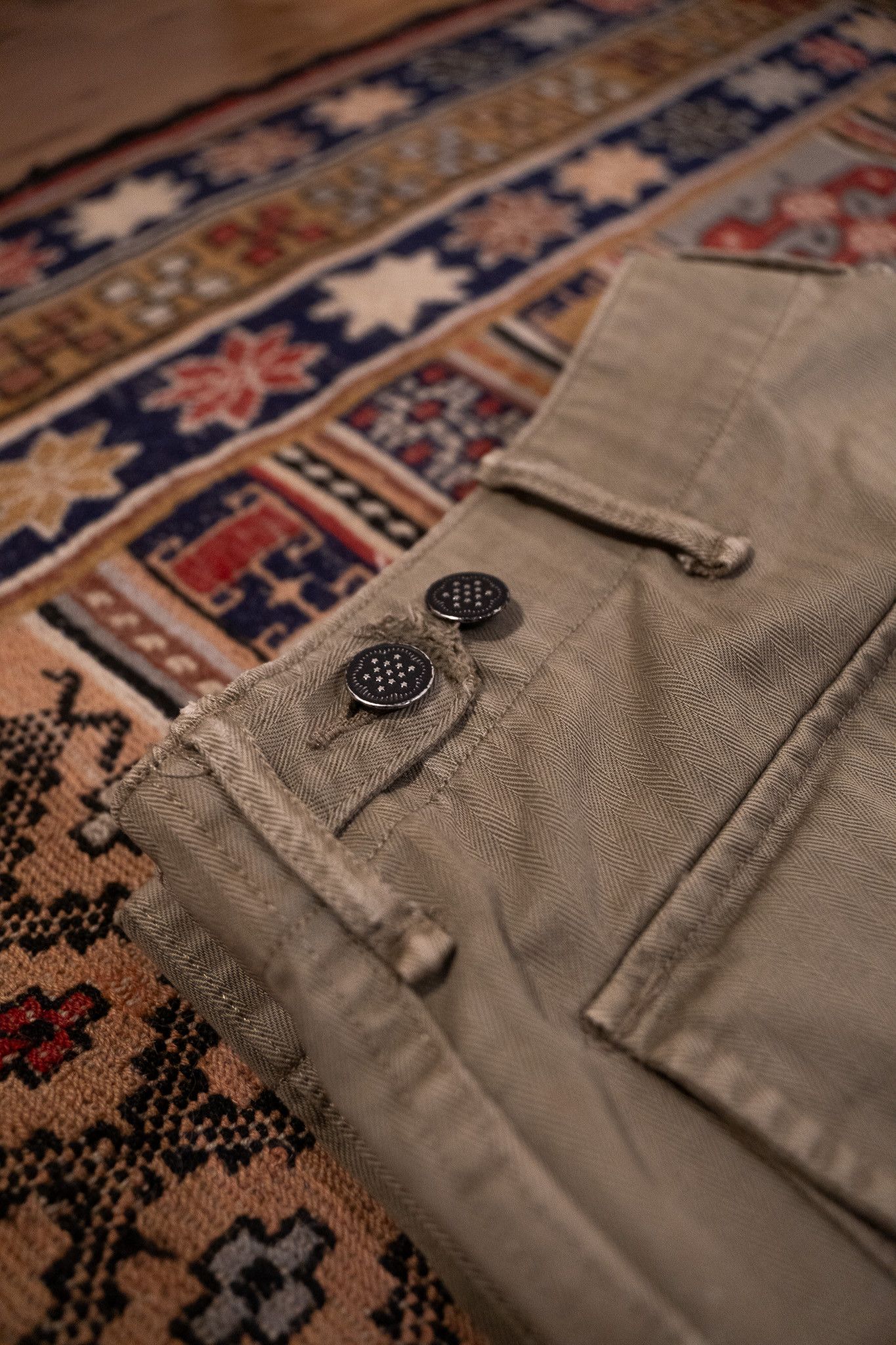 RRL Ralph Lauren RRL Olive Herringbone Trousers Size US 33 - 3 Thumbnail