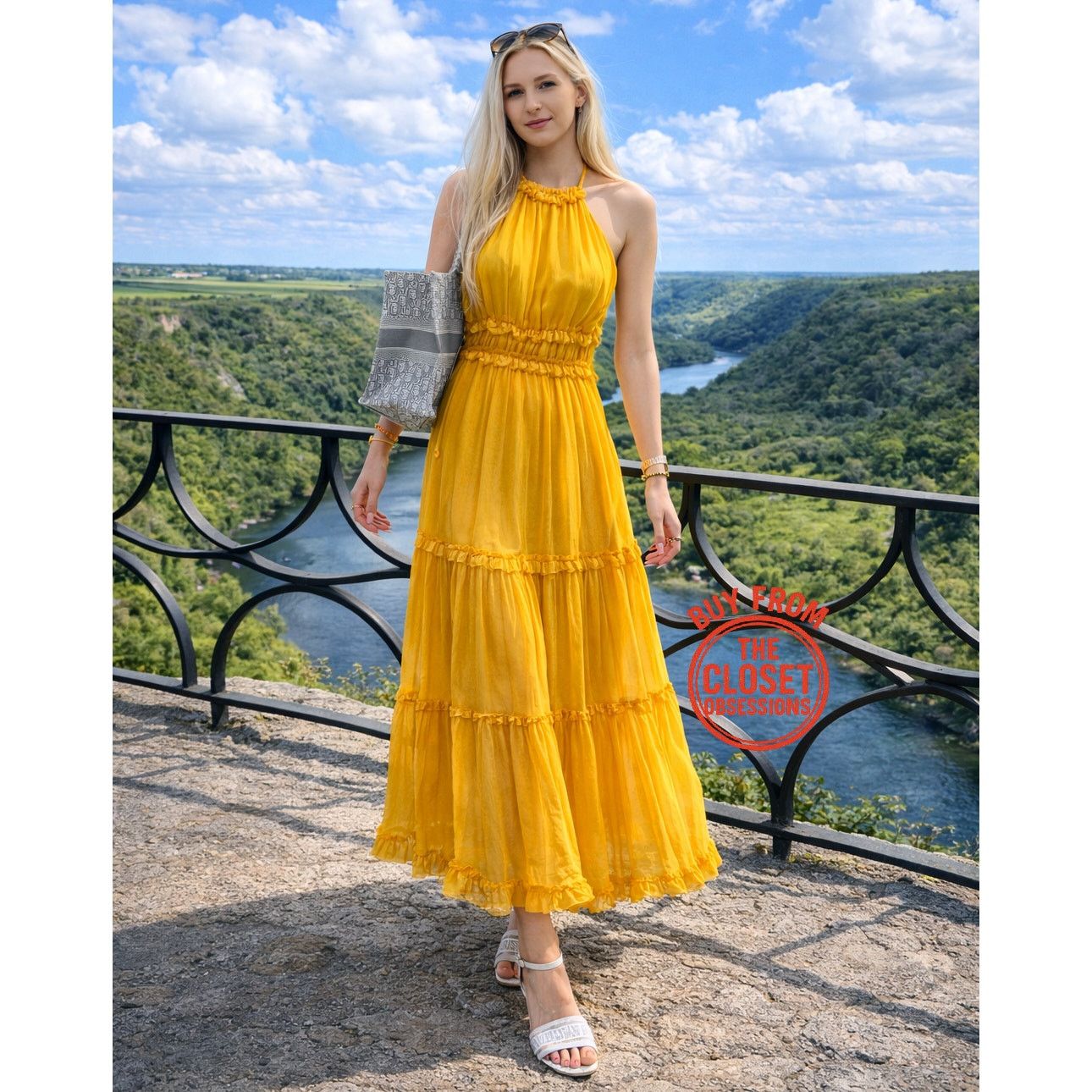 Mango MANGO Yellow Halter Maxi Dress NWT Size 6 Size M / US 6-8 / IT 42-44 - 3 Thumbnail