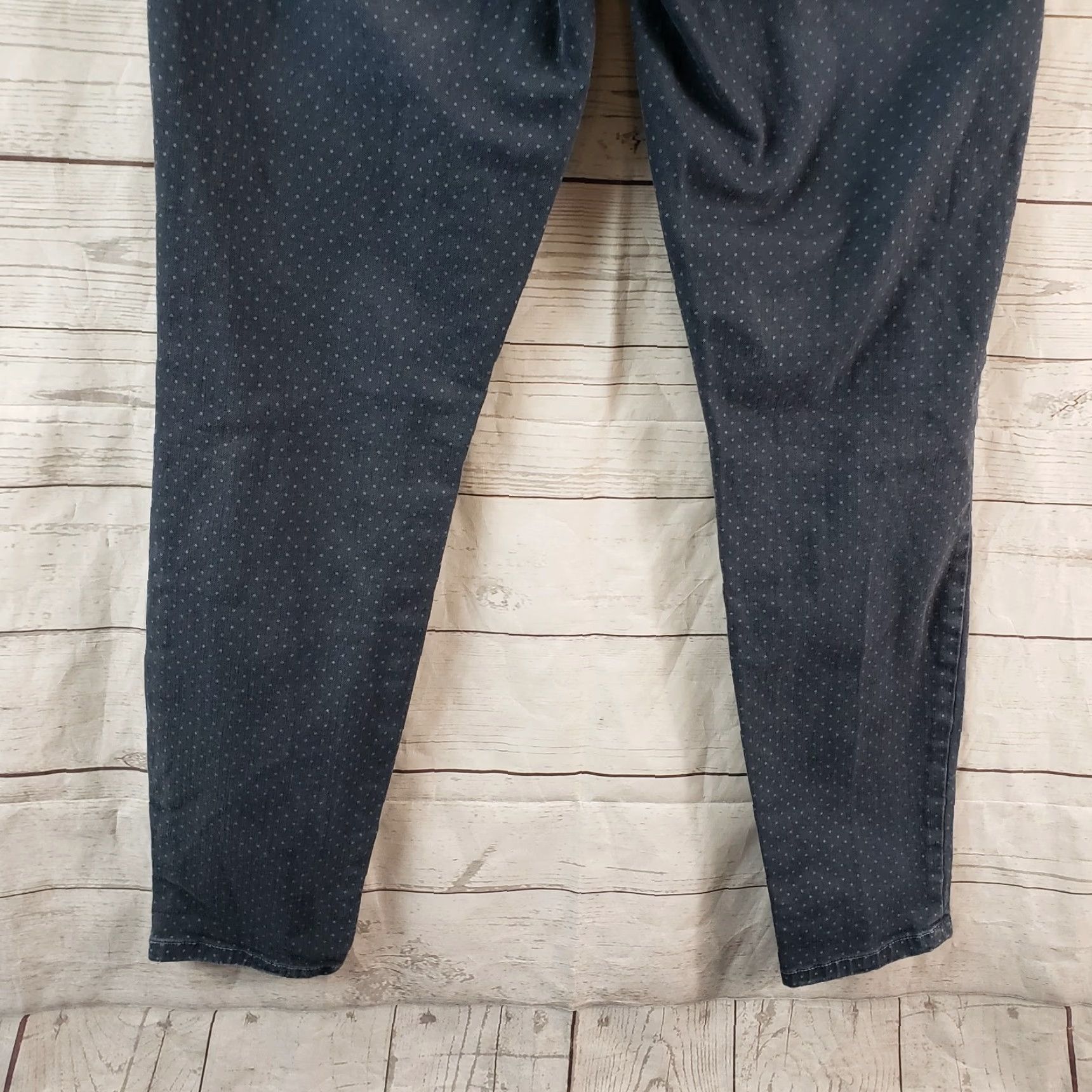 Vintage Current/Elliott Womens Jeans Skinny Stiletto 28 Blue Polka Dot Denim Cotton Blend Zip Inseam 27.5 Rise 8" Adult Womens Size 28" / US 6 / IT 42 - 5 Thumbnail