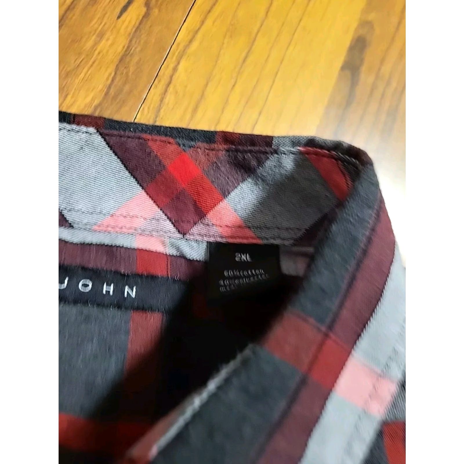 Sean John Sean John 2XL Button-Up Shirt LS Plaid Red Gray Blk Pocket Shirt Mens Size US XXL / EU 58 / 5 - 7 Thumbnail