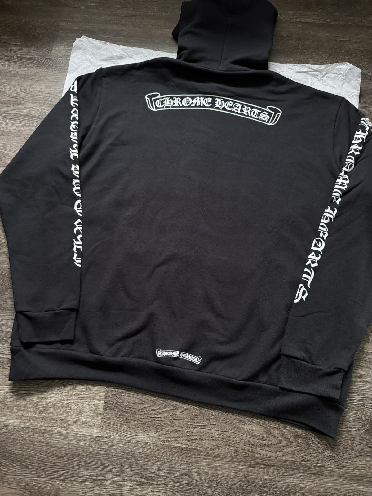 Chrome Hearts Chrome Hearts Black Scroll Hoodie Pullover Sweatshirt XXL Size US XXL / EU 58 / 5 - 13 Thumbnail