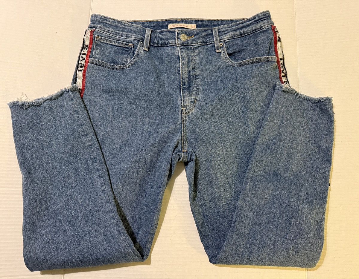 Levi's Levis Premium 721 Hi Rise Skinny Sequin RWB Tuxedo Style -33 Size 33" - 4 Thumbnail