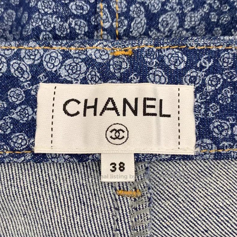 Chanel Chanel Blue camelia full-print cotton casual trousers Size 25" / US 0 / IT 36 - 6 Thumbnail