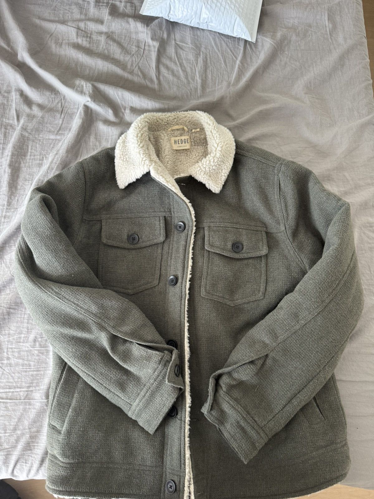 Other HEDGE Conscious Sherpa-Lined Jacket – Olive Green Size US S / EU 44-46 / 1 - 1 Thumbnail