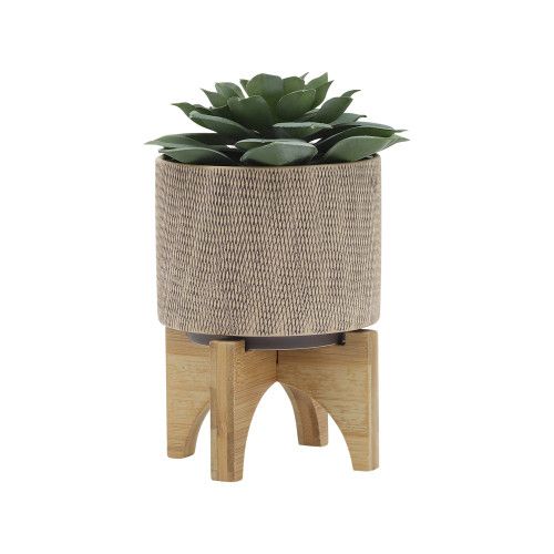 Designer × Homemade S/2 5/8" MESH PLANTER W/ STAND, TAN Size US L / EU 52-54 / 3 - 3 Thumbnail