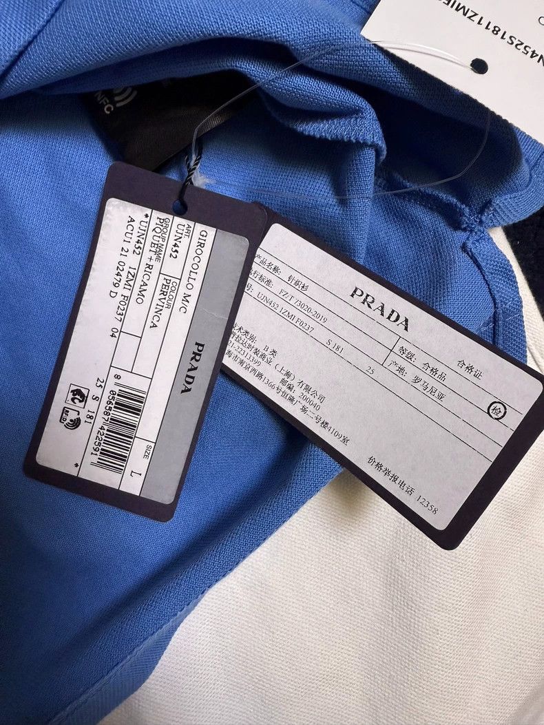 Prada Prada Embroidered logo blue knitted short sleeves 2502-Next Size US L / EU 52-54 / 3 - 5 Thumbnail