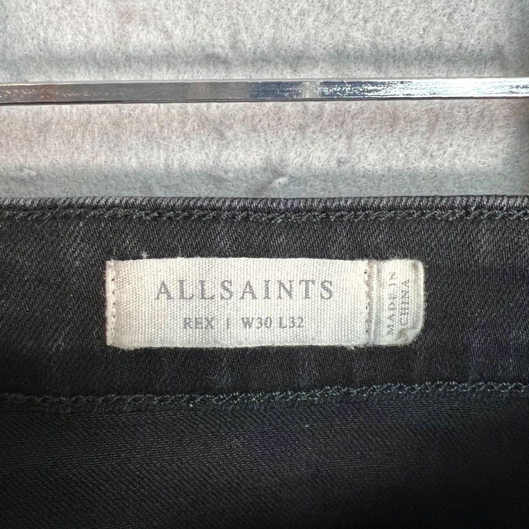 Allsaints AllSaints Jeans Slim Mens Black Denim 30 x 32 Adult Mens 5-Pocket Design Stretch Size US 30 / EU 46 - 3 Thumbnail