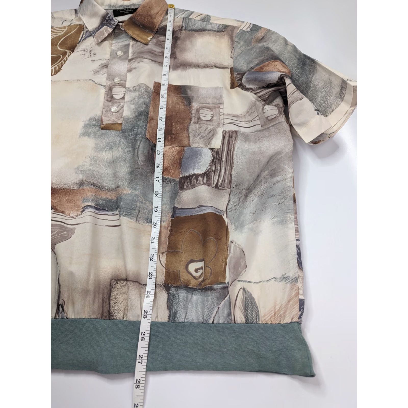 Vintage VINTAGE Fulton Street Polo Shirt Mens Large Beige Geometric Blocks 70s 80s Retro USA Casual Activewear Golf Walking Size US L / EU 52-54 / 3 - 5 Thumbnail