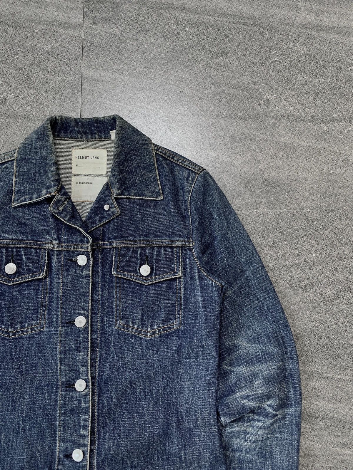 Helmut Lang 2000s Indigo Washed Denim Trucker Jacket Size US S / EU 44-46 / 1 - 3 Thumbnail