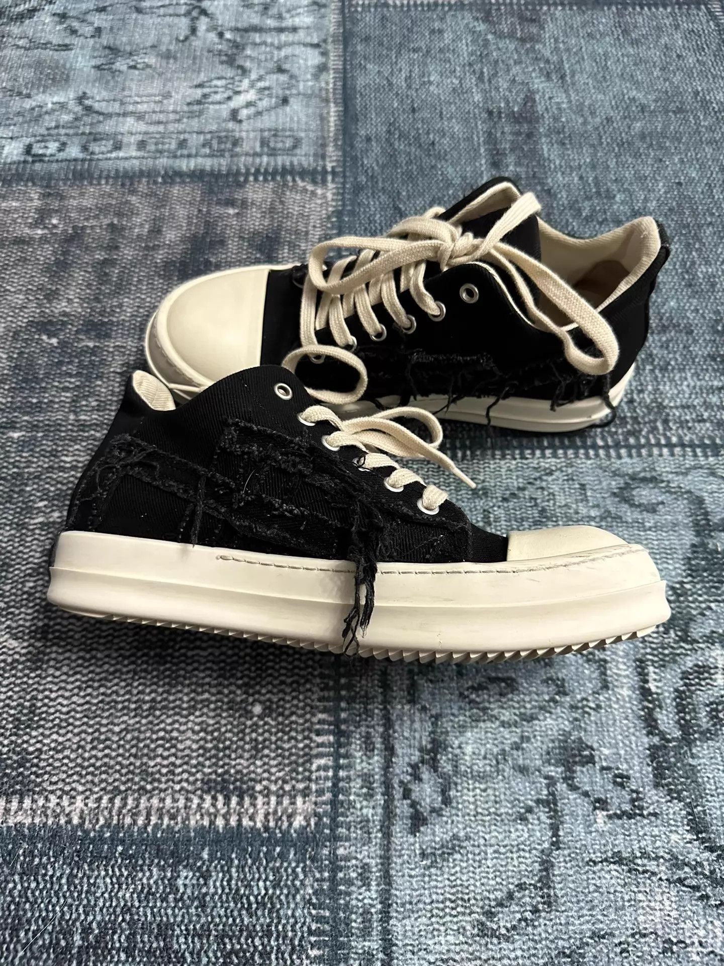 Rick Owens Rick Owens DRKSHDW Low Top Distressed Sneakers 38 Size US 7.5 / IT 37.5 - 4 Thumbnail