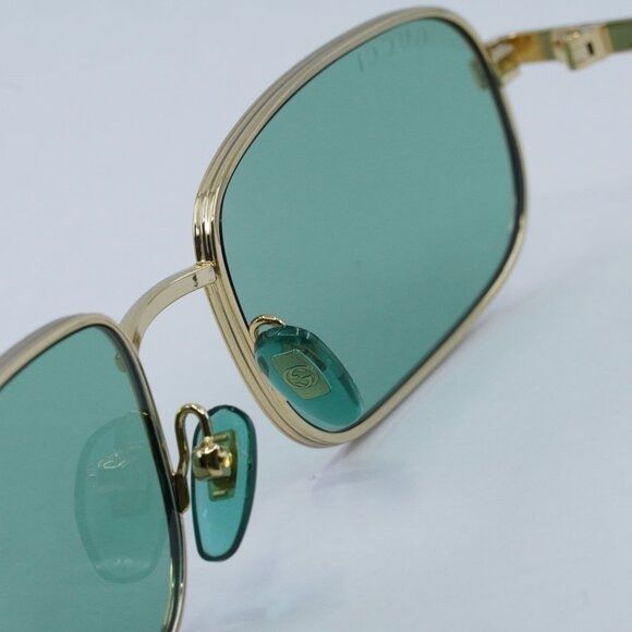 Gucci 🕶️ New Gucci GG1457S 005 Sunglasses - Gold Frame, Green Size ONE SIZE - 6 Thumbnail