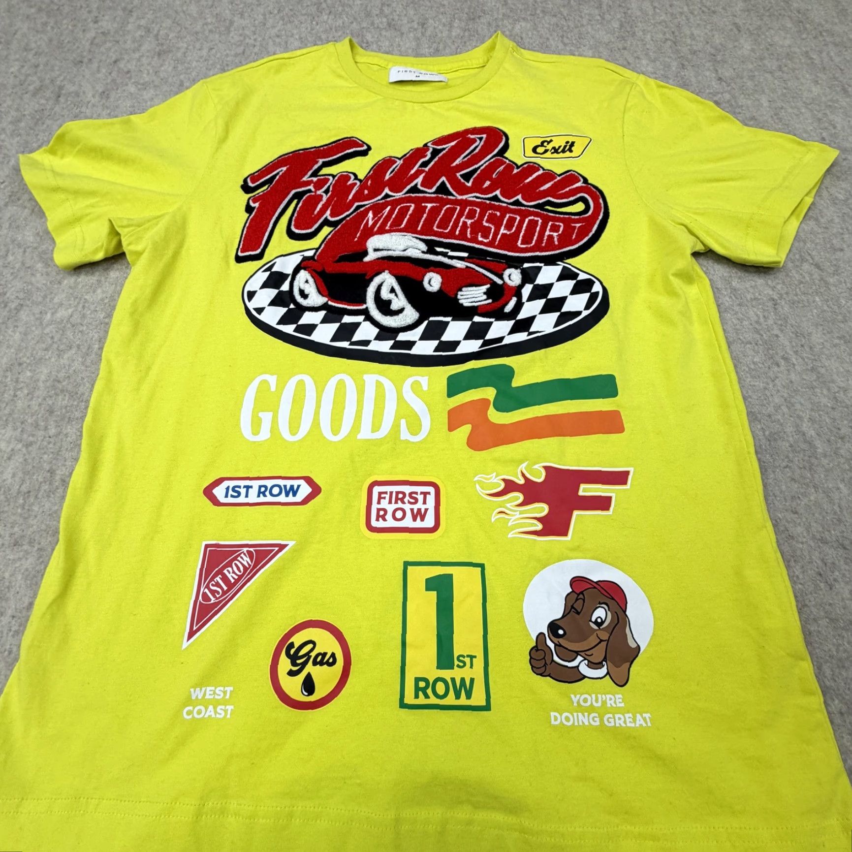 Vintage First Row Motorsport Shirt Mens Medium Yellow Racing Car Graphic 2023 Tee Size US M / EU 48-50 / 2 - 4 Thumbnail