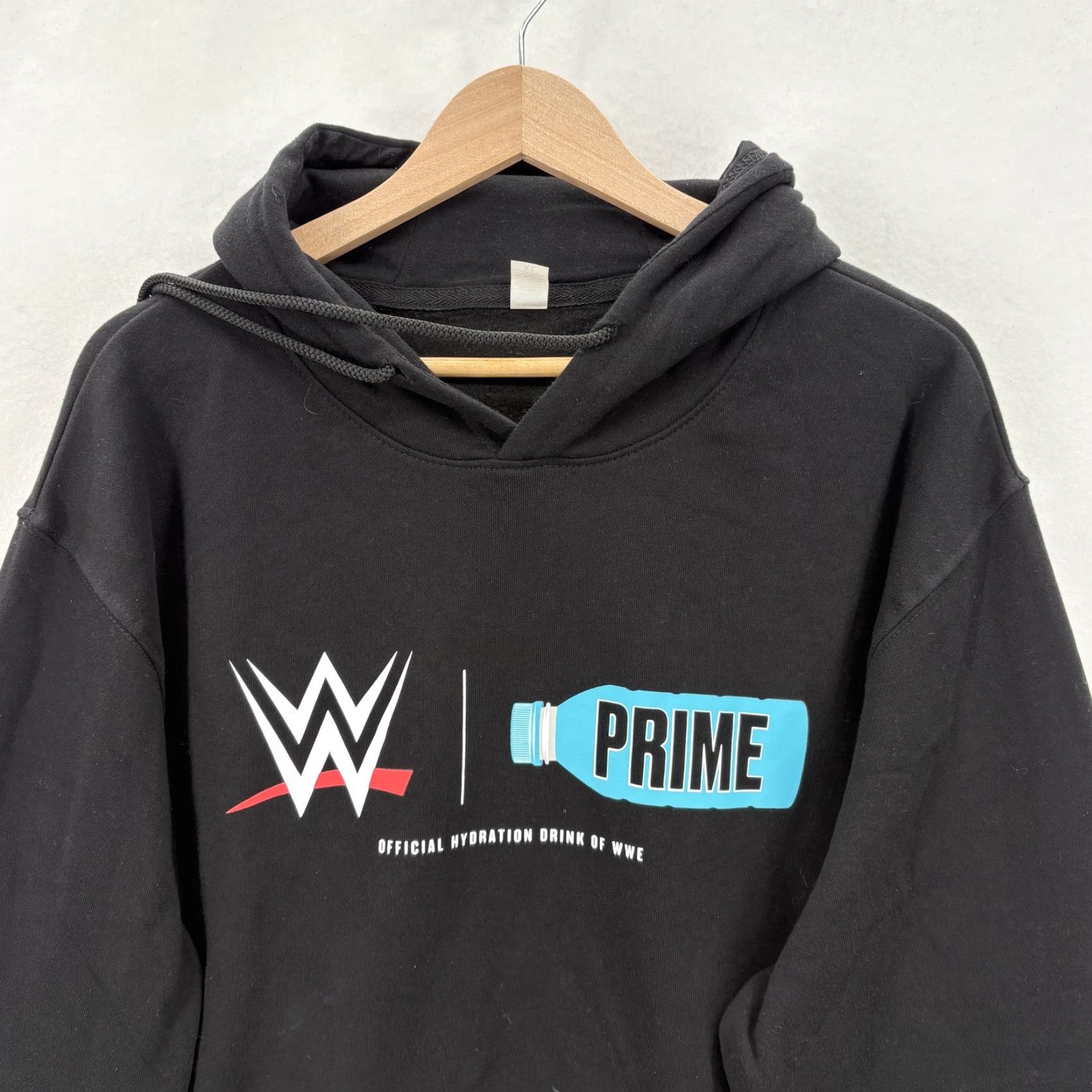 Logo 7 PRIME WWE Hoodie Mens XL Black Fleece Pullover Sweatshirt Graphic Logo Wrestling Size US XL / EU 56 / 4 - 2 Thumbnail