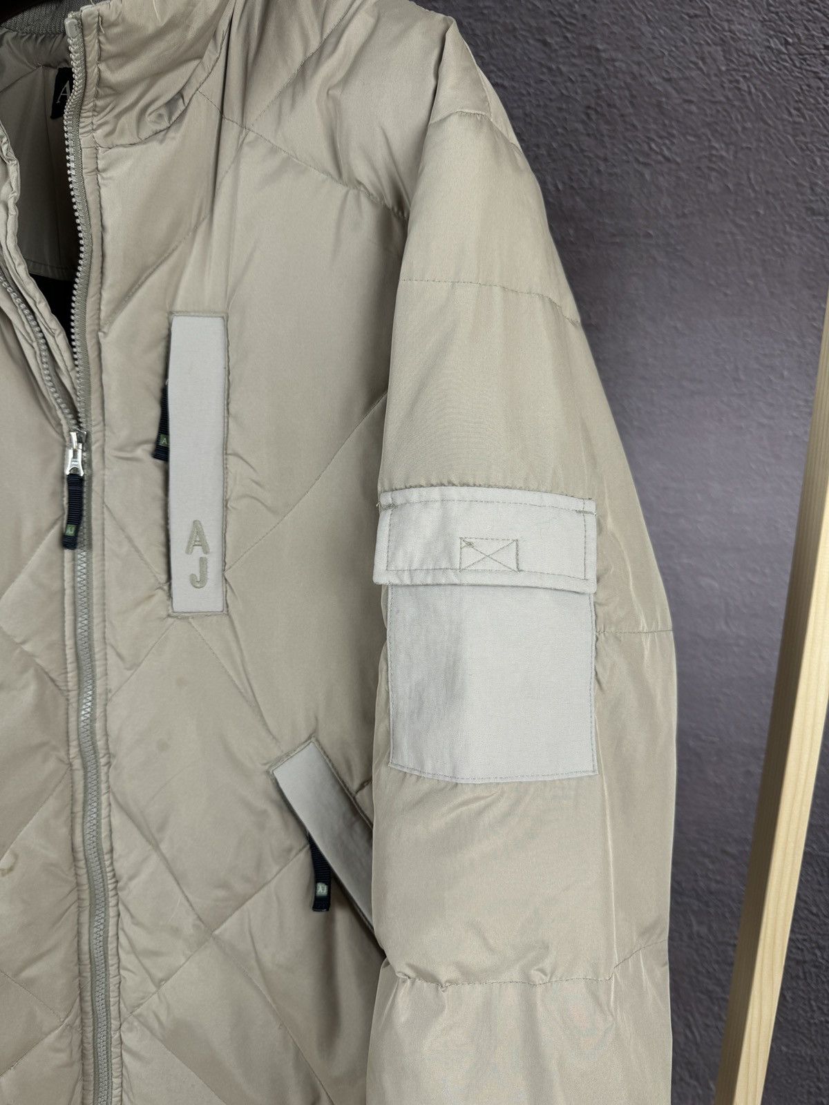 Armani Armani Jeans vintage beige used distressed down jacket Size US XL / EU 56 / 4 - 3 Thumbnail