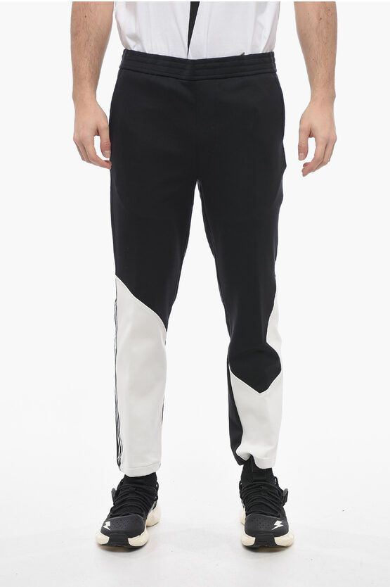 image of Neil Barrett Skinny Fit Modernist Sweatpants With Contrasting Details in Black, Men's (Size 31)