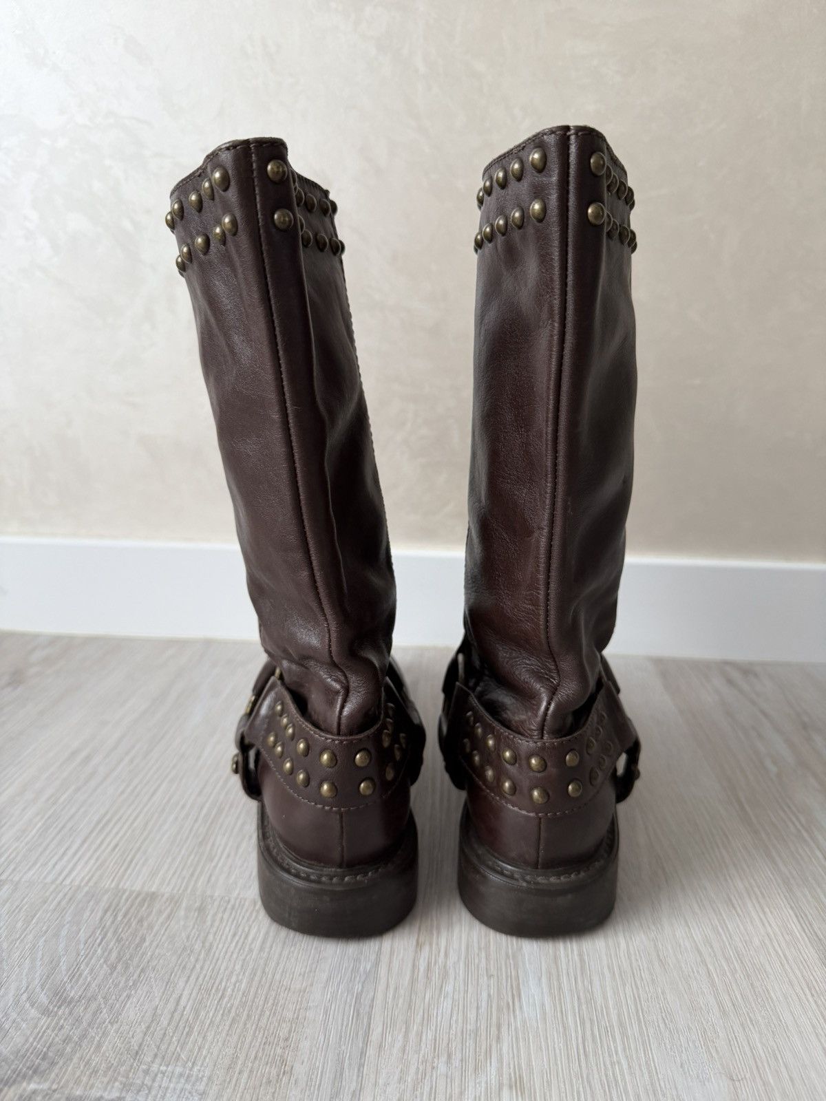 Moschino Vintage Italian AS 98 Rick Owens Style Leather Cowboy Boots Size US 8 / EU 41 - 6 Thumbnail