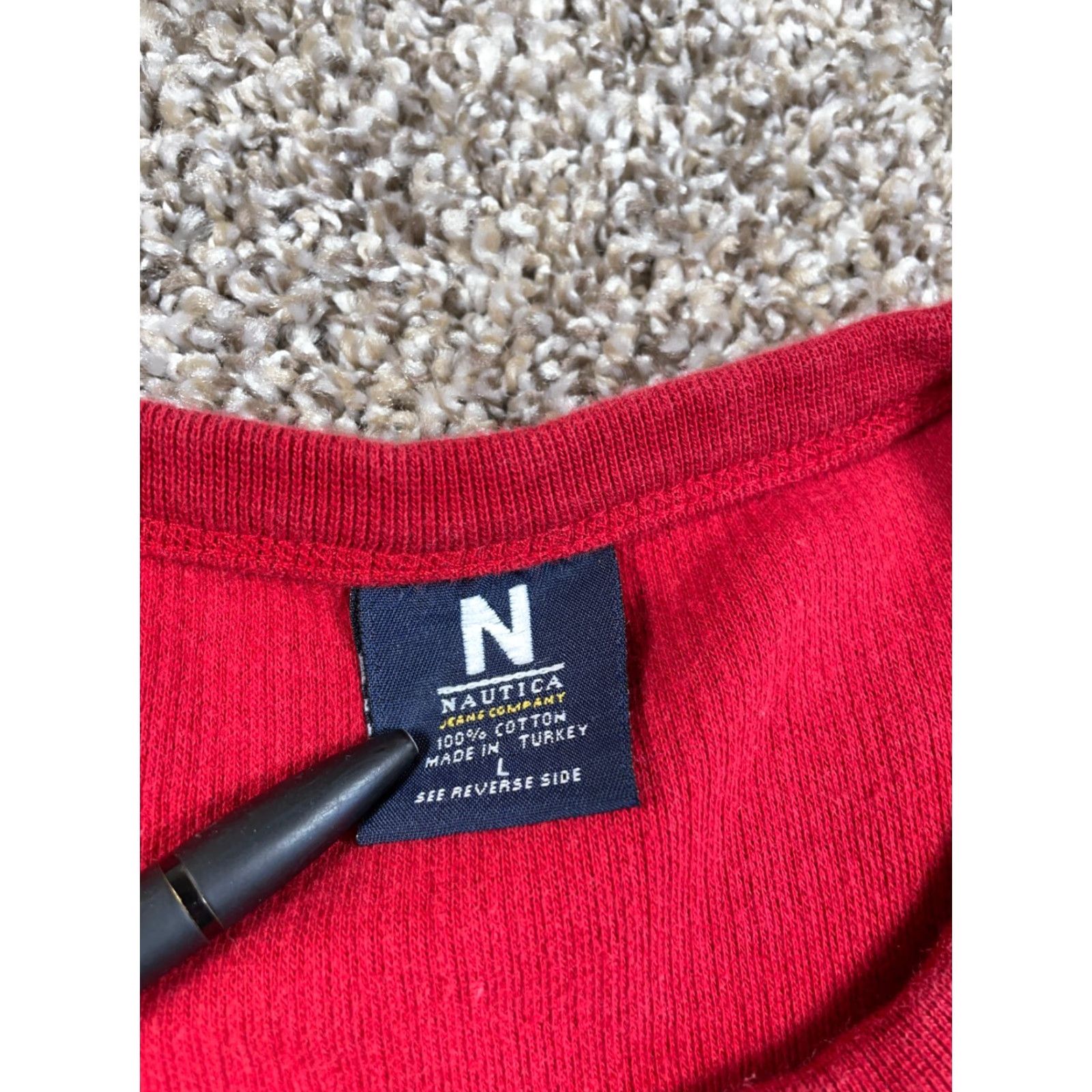 Nautica VINTAGE Nautica Ribbed Sweater Adult Large Red Striped Knit Pullover Casual Hipster Mens Size US L / EU 52-54 / 3 - 4 Thumbnail