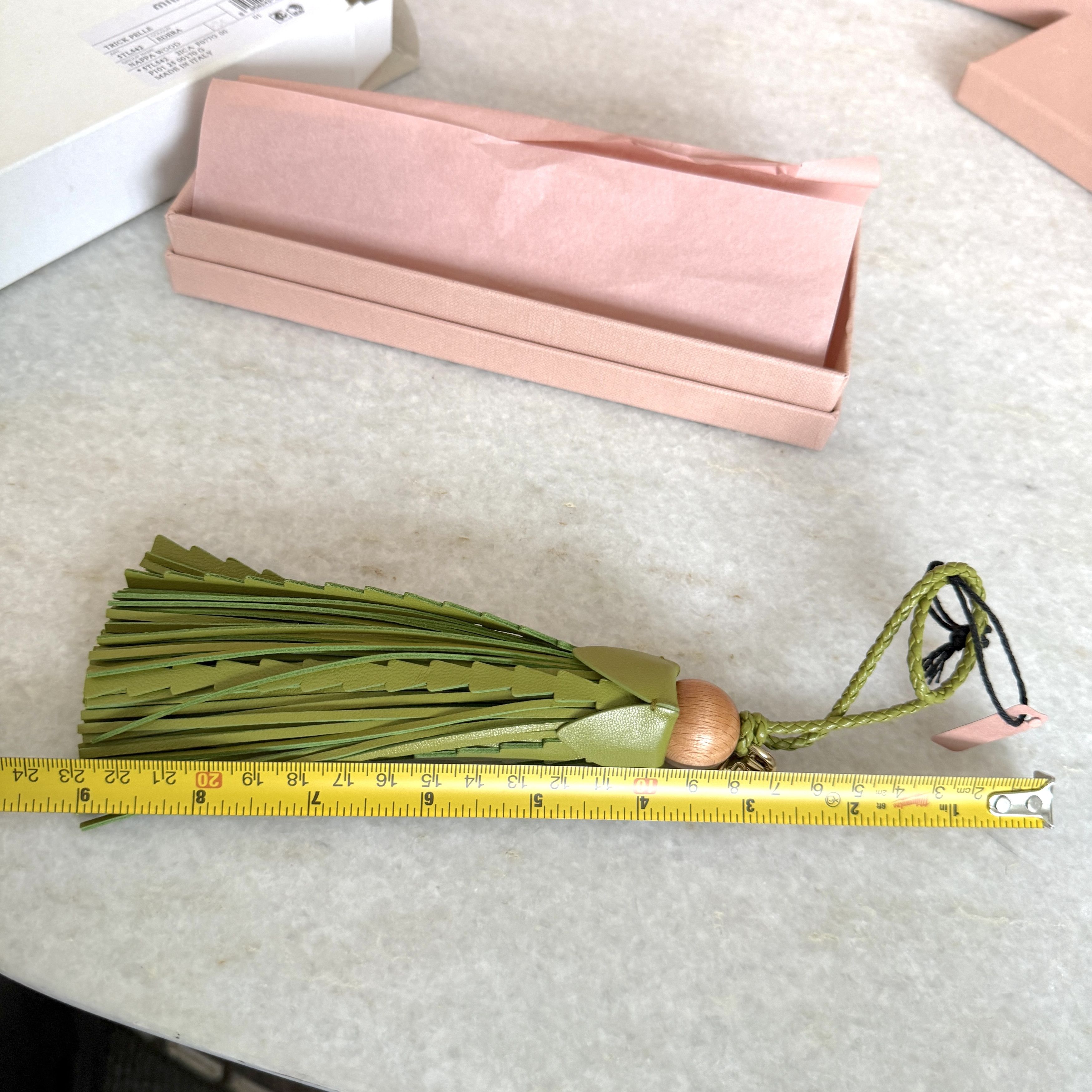 Miu Miu Miu Miu 5TL542 Tassel Leather Bag Charm Trick Edera Green Size ONE SIZE - 6 Thumbnail