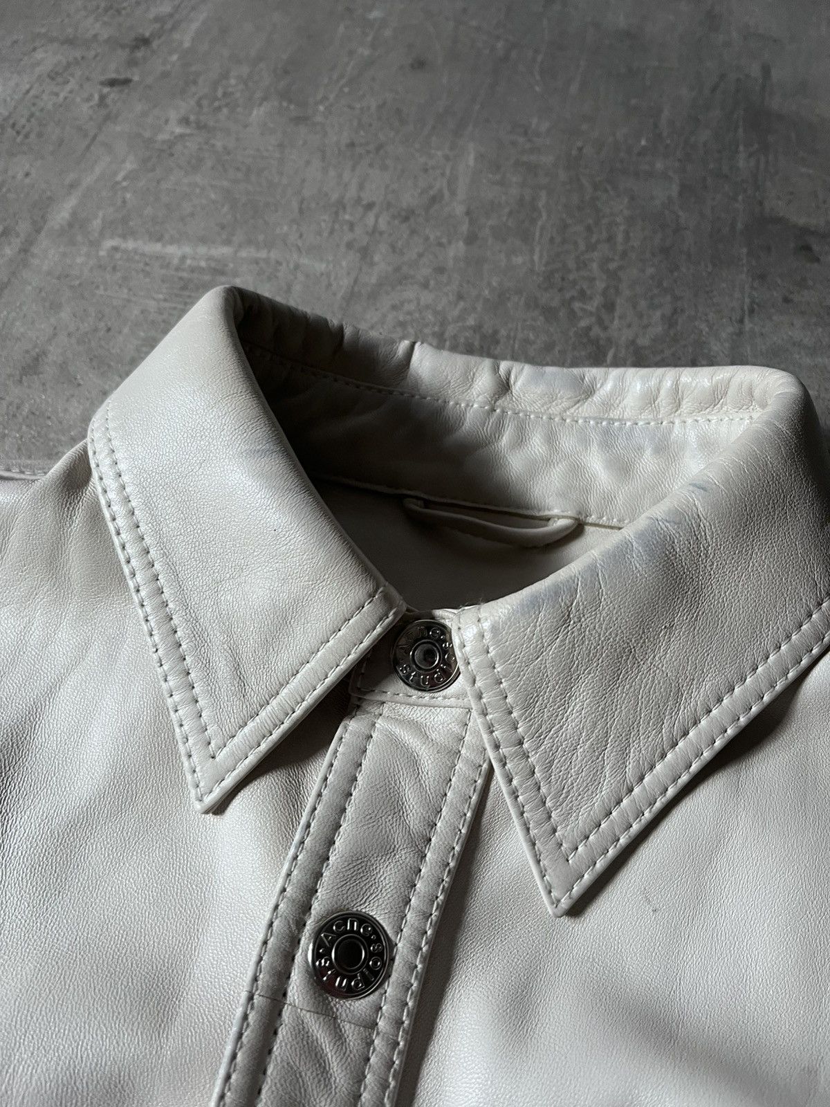 Acne Studios Acne Studios Bia Konst white lamb leather shirt jacket rare Size US M / EU 48-50 / 2 - 10 Thumbnail
