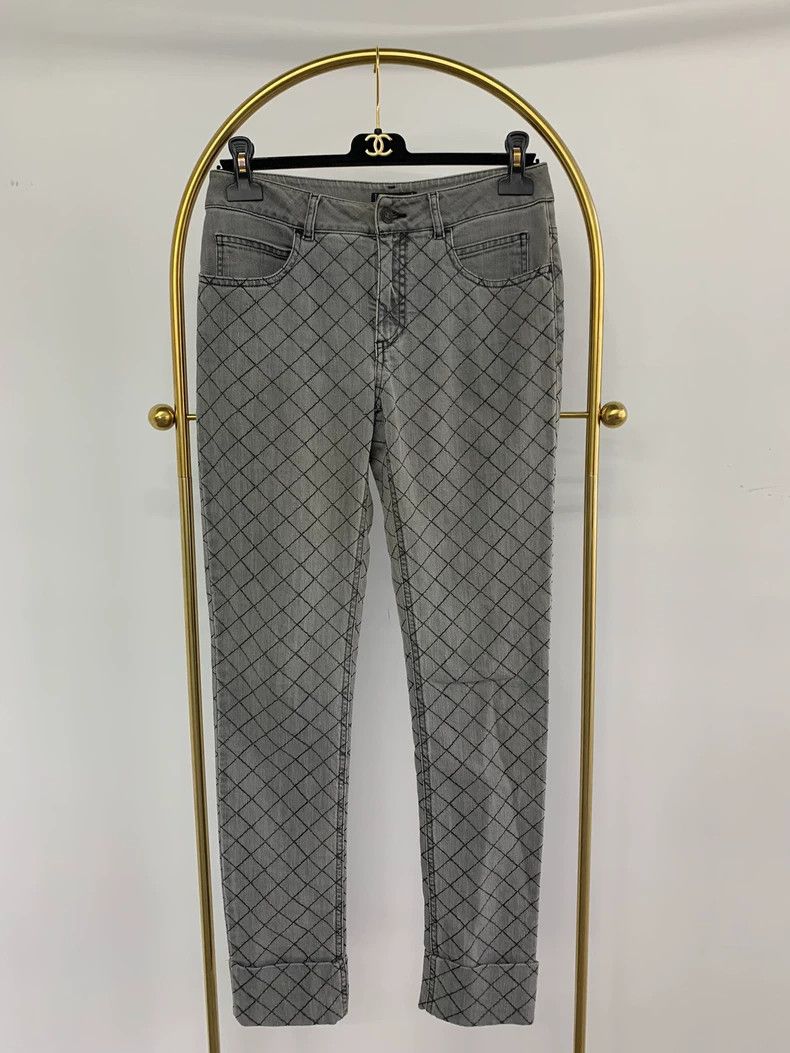 Chanel Chanel Light Gray Plaid Jeans - dmc Size US 32 / EU 48 - 1 Thumbnail