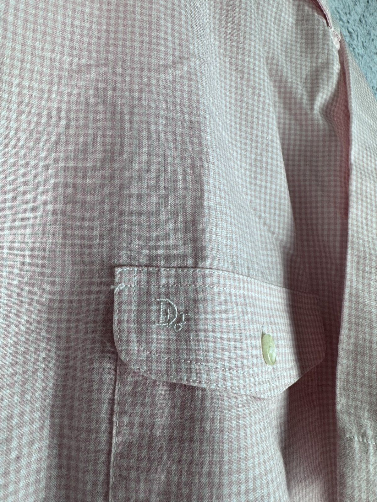 Christian Dior Monsieur Vintage Christian Dior Logo Shirt Checked Made in Korea Size US L / EU 52-54 / 3 - 3 Thumbnail