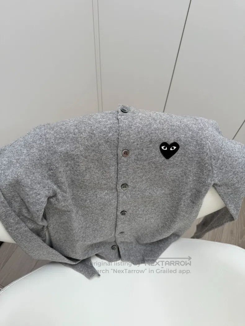 Comme des Garcons Comme Des Garcons Grey Black Heart Cardigan Size XXS / US 00 / IT 34 - 2 Thumbnail