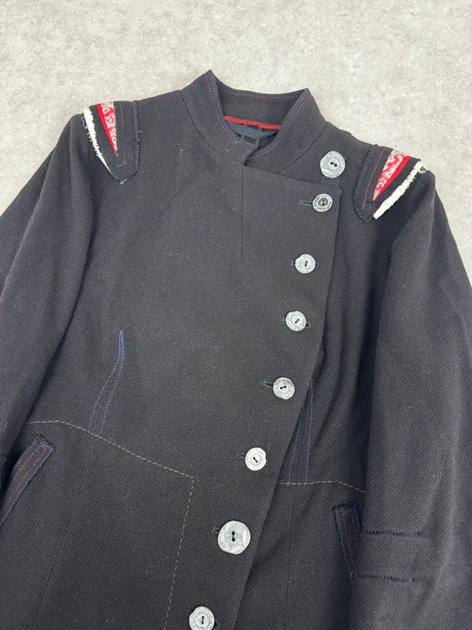 Marithe + Francois Girbaud 2000s Marithé + François Girbaud Asymmetrical Buttoned Black Officer Jacket Size S / US 4 / IT 40 - 5 Thumbnail
