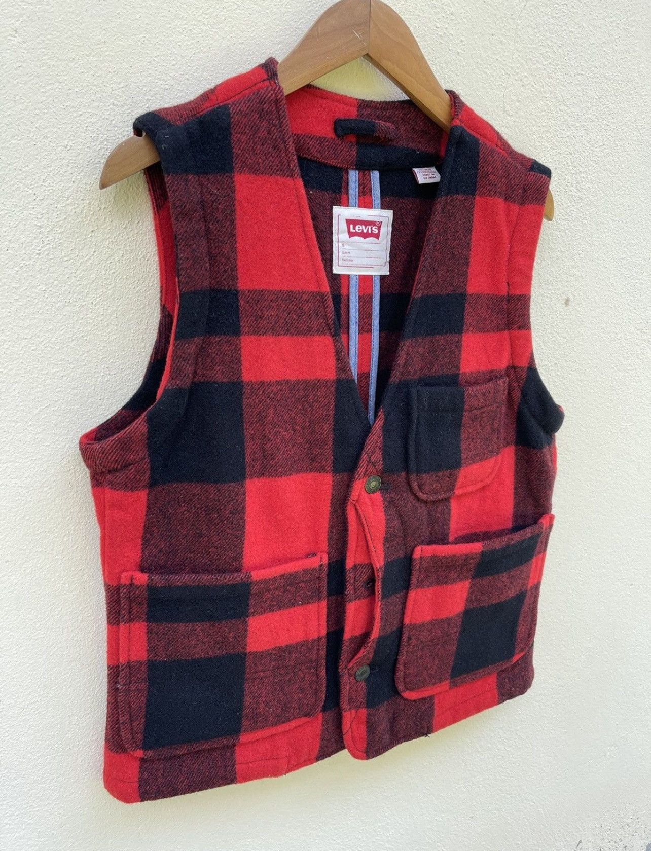 Levi's × Levi's Made & Crafted × Levi's Vintage Clothing Plaid Wool vest Size US S / EU 44-46 / 1 - 9 Thumbnail