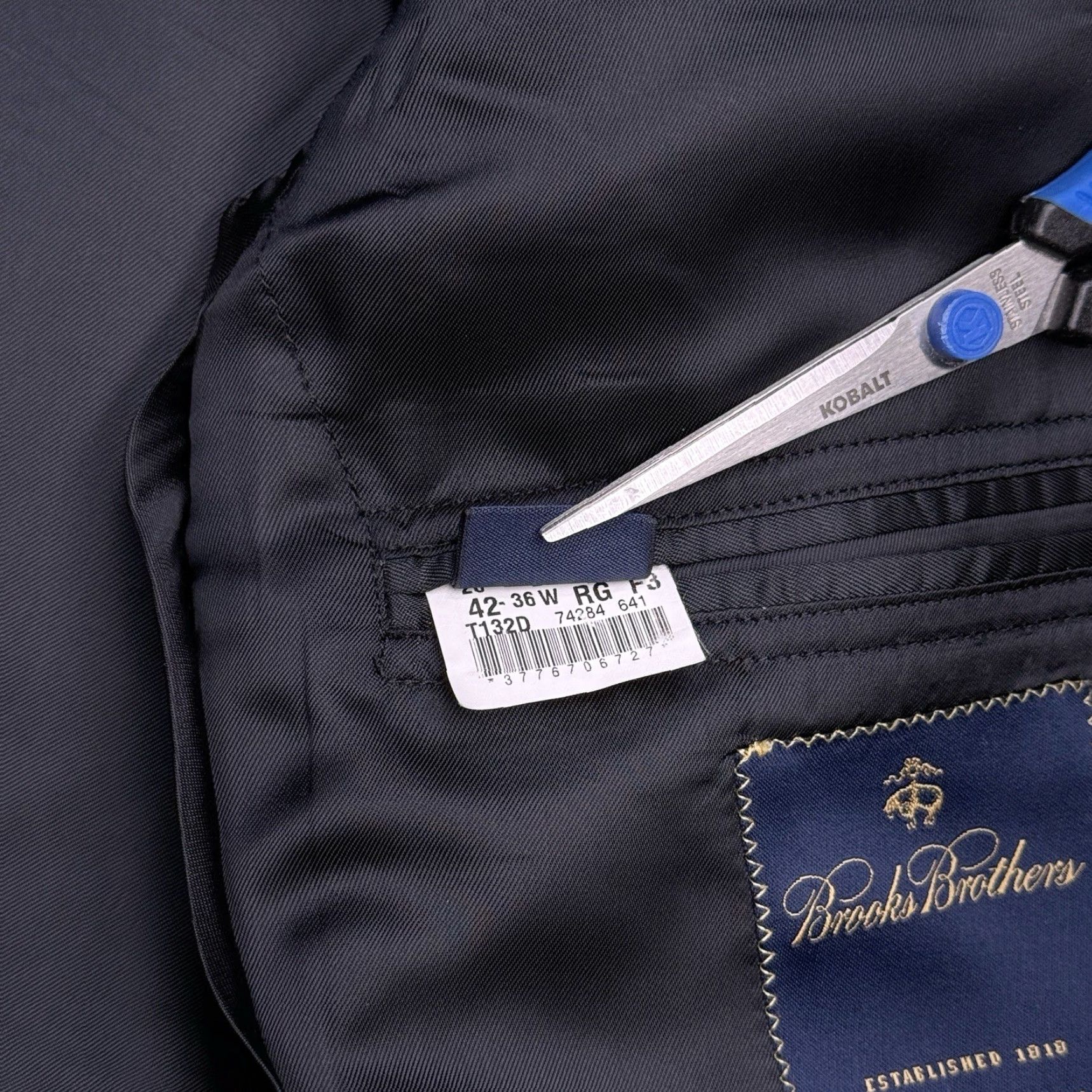 Brooks Brothers Brooks Brothers Blazer 42R Black Pinstripe Wool Cashmere Italy Jacket Single-Breasted 2-Button Notch Lapel Mens Dress Coat Size 42R - 7 Thumbnail