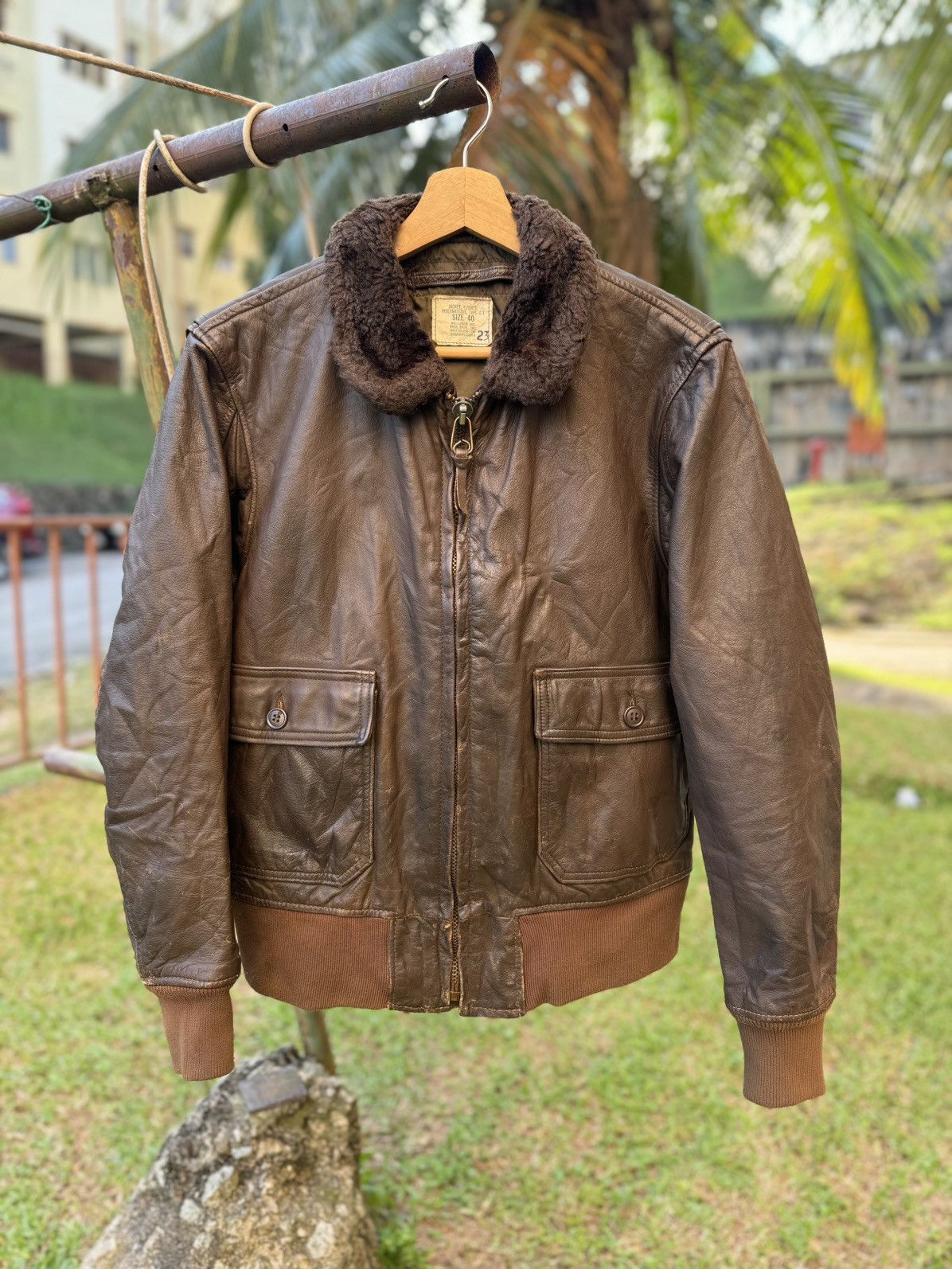 🔥Vintage 70/80s Flyers Type G-1 USN leather jacket