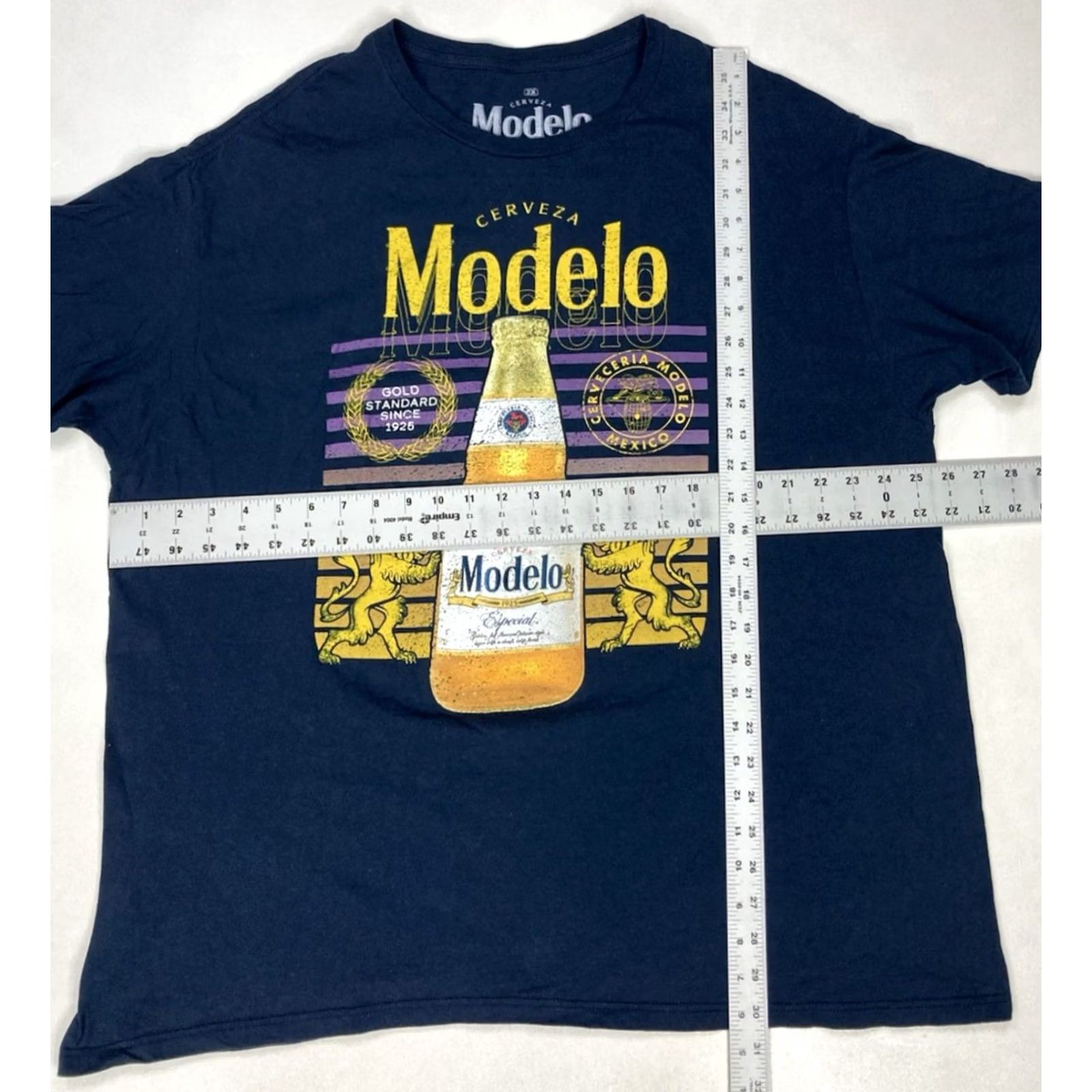 Ripple Junction Modelo Beer Logo Graphic T-shirt Men XXL Blue Short Sleeve Size US XXL / EU 58 / 5 - 5 Thumbnail