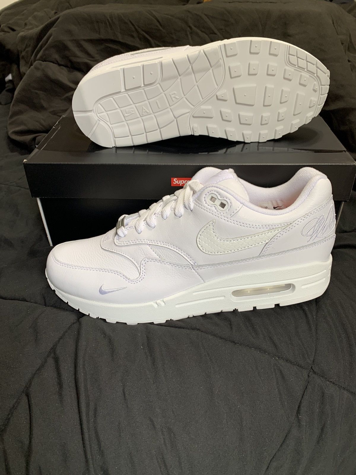 Supreme x Nike Air Max 1 '87 SP “Triple White” - Size 9