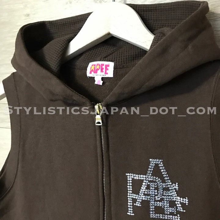 Bape Bape Apee Swarovski Crystal Nested Logo Sleeveless Hoodie Size S / US 4 / IT 40 - 3 Thumbnail