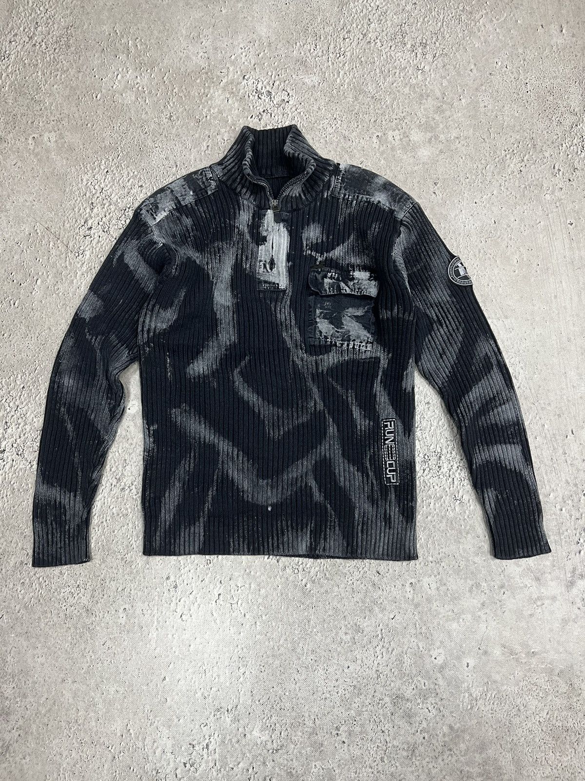 Vintage Y2K 00s Diesel Distressed Punk Sweater striped knit